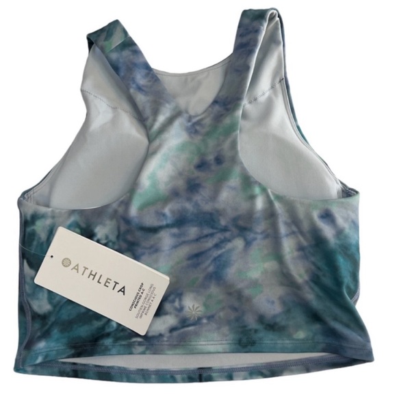 ATHLETA Conscious Crop Printed Bra A-C, Solarize Chrome Blue NWT - Picture 7 of 12